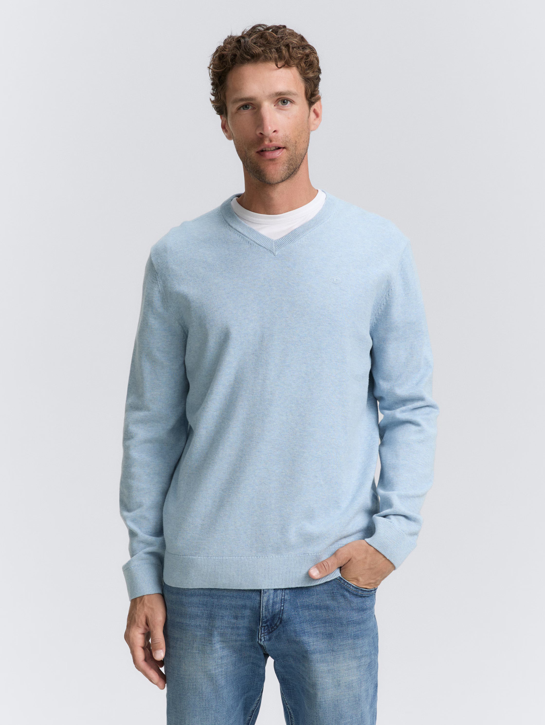 Pullover c/Gola em V - TOM TAILOR