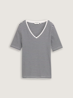 T-shirt com decote em V - TOM TAILOR