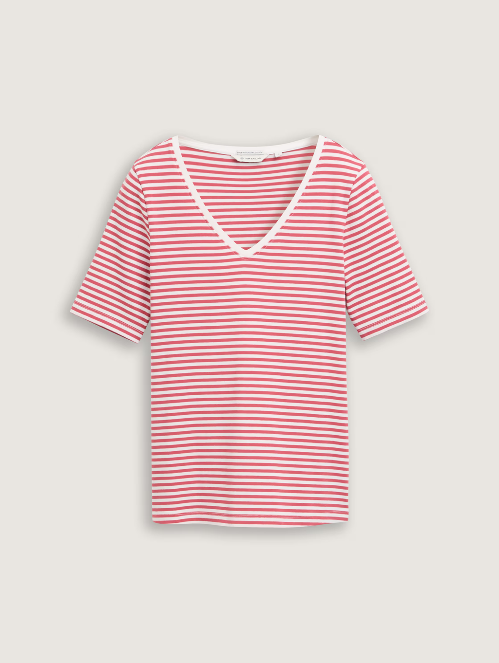 T-shirt com decote em V - TOM TAILOR