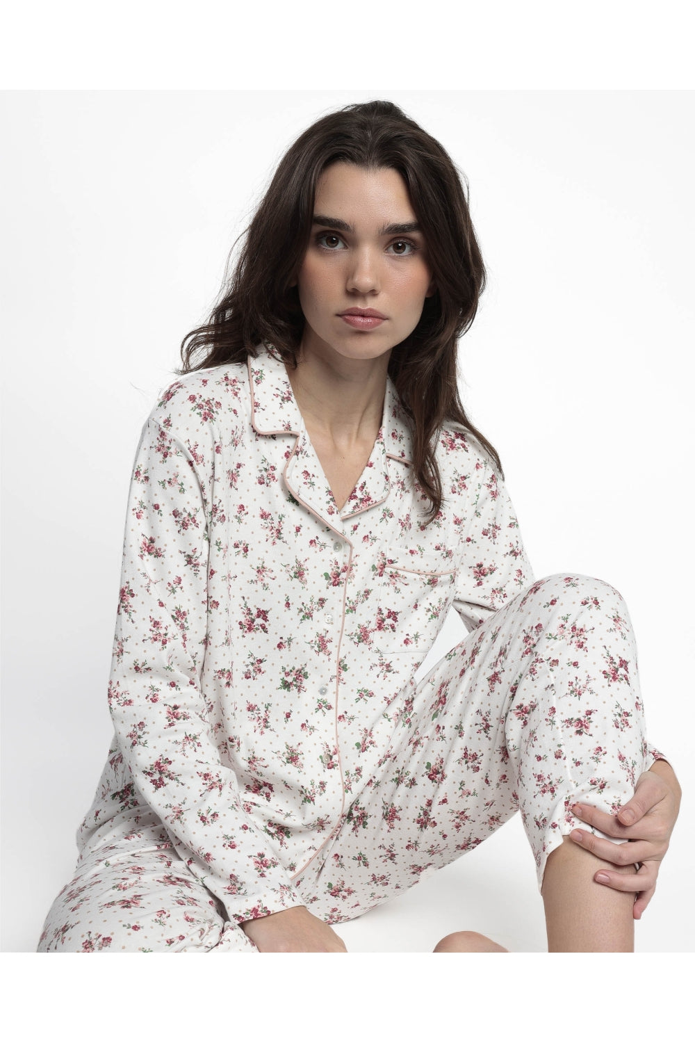 Pijama de Algodão em Estilo Camiseiro - ADMAS