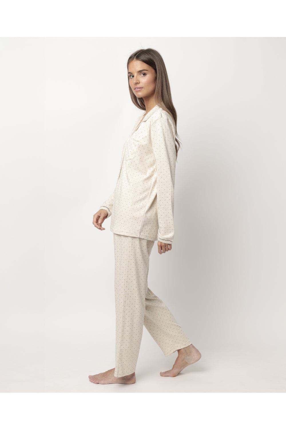 Pijama de Algodão em Estilo Camiseiro - ADMAS