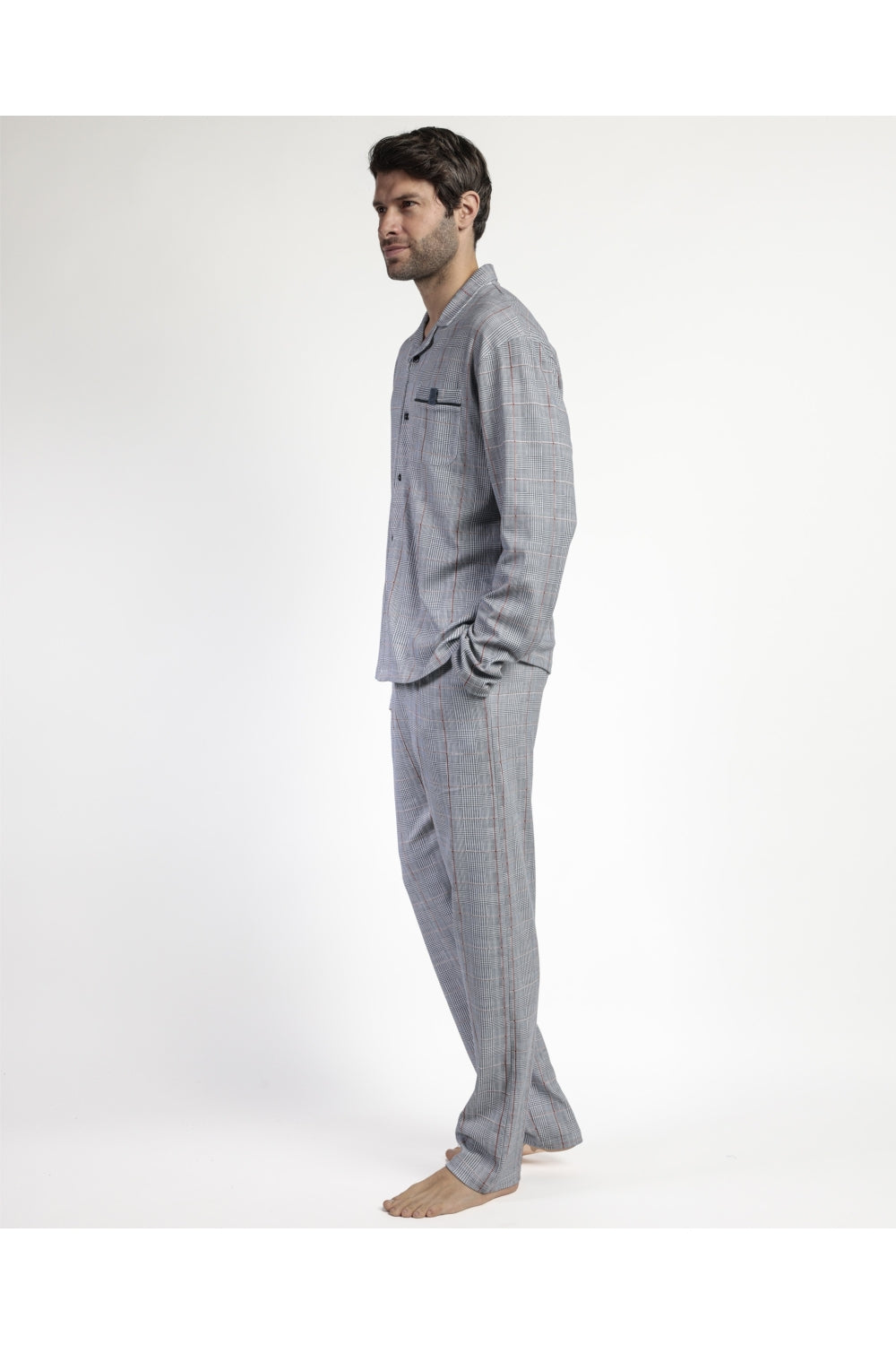 Pijama no Estilo Clássico c/ Ligeira Carda - ADMAS