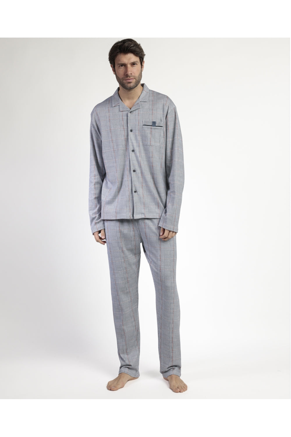 Pijama no Estilo Clássico c/ Ligeira Carda - ADMAS