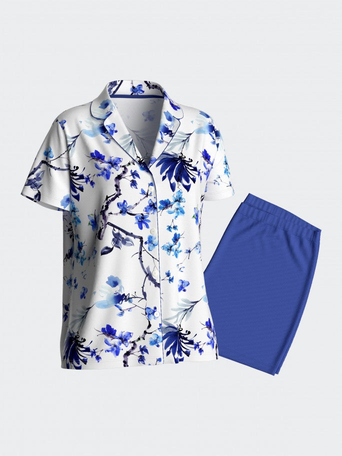Pijama estilo camisa com calções - IMPETUS