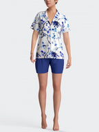 Pijama estilo camisa com calções - IMPETUS