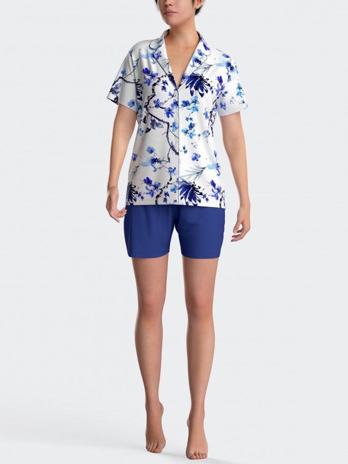 Pijama estilo camisa com calções - IMPETUS
