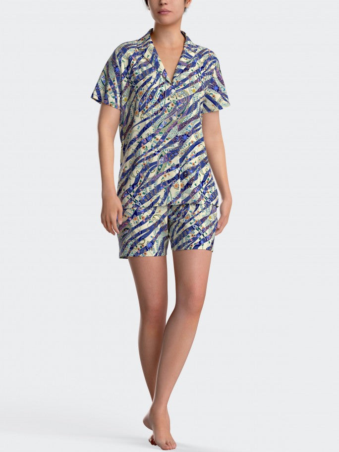 Pijama estilo camisa com calção - IMPETUS