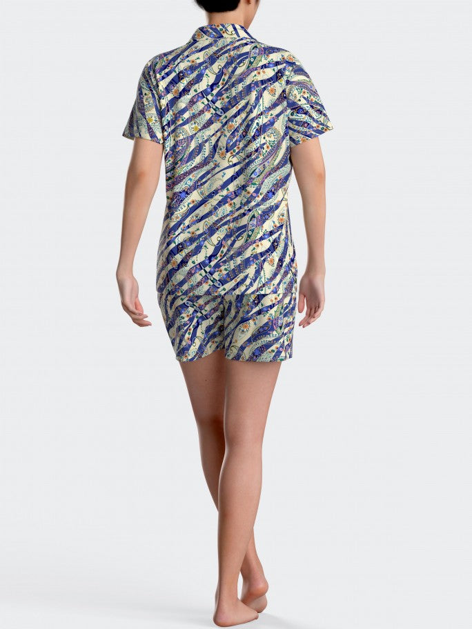 Pijama estilo camisa com calção - IMPETUS