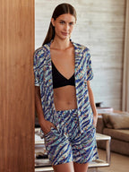 Pijama estilo camisa com calção - IMPETUS