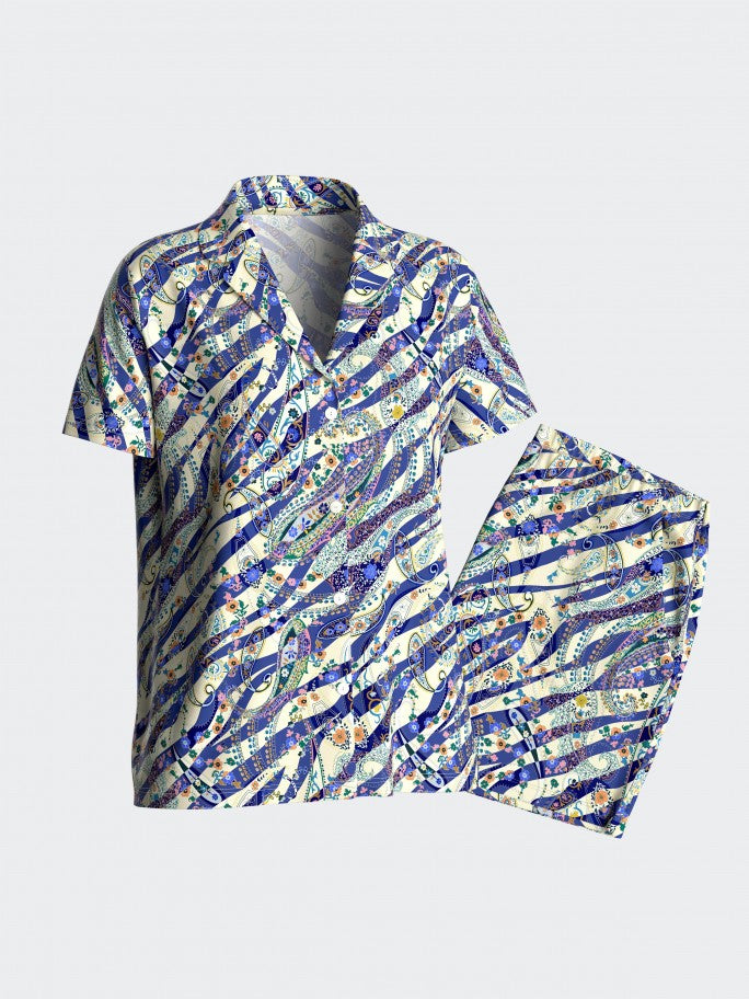 Pijama estilo camisa com calção - IMPETUS