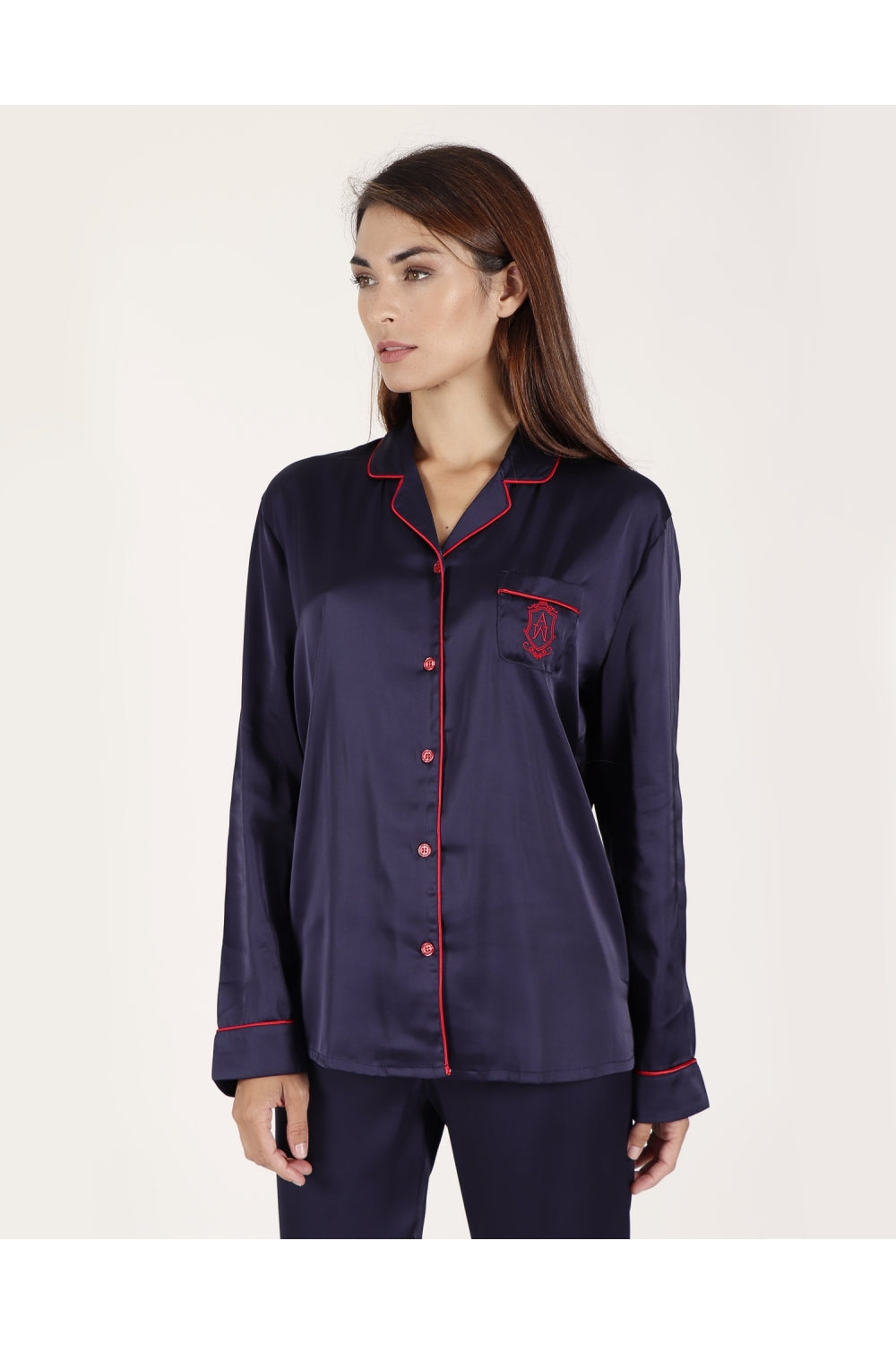 Pijama de botões em cetim - ADMAS