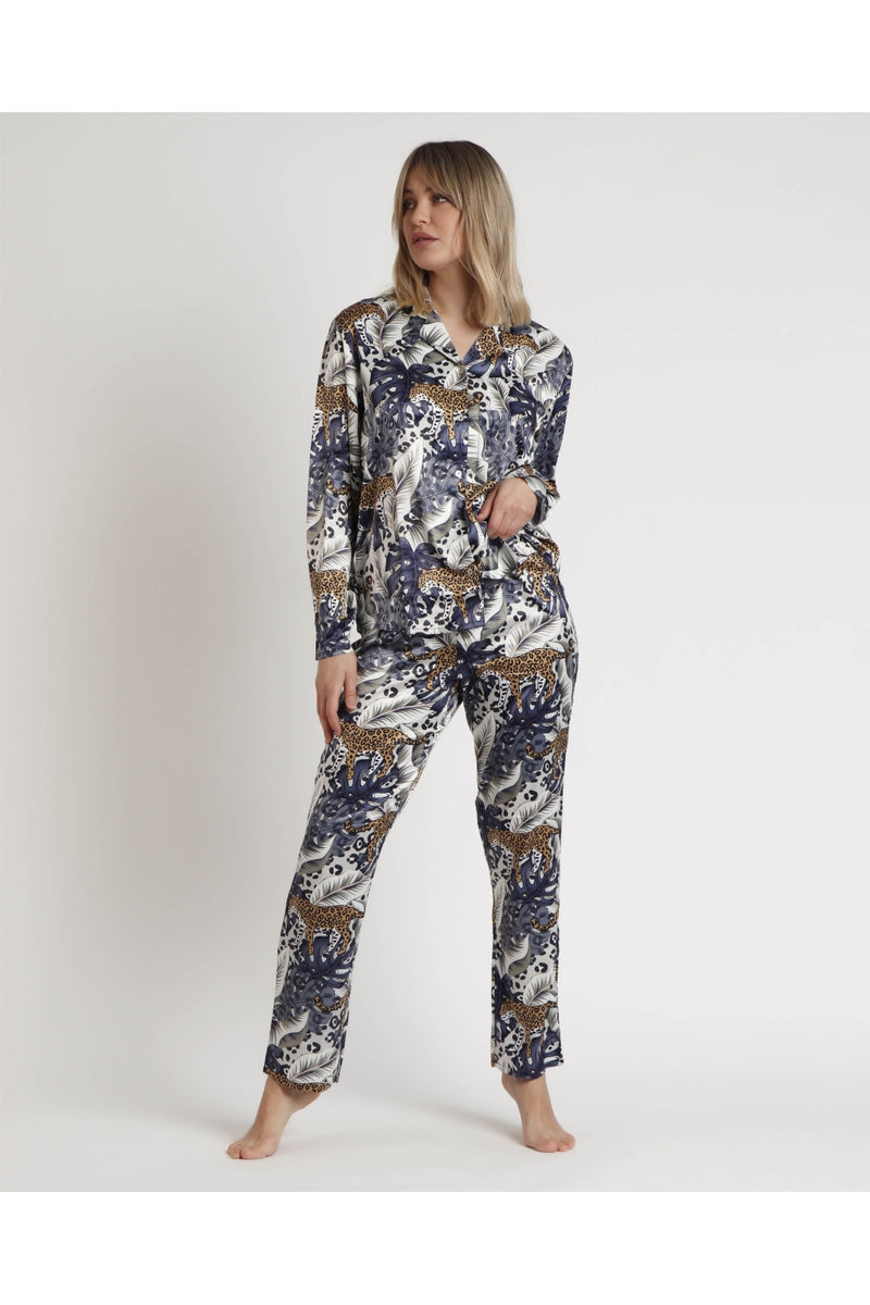 Pijama de botões em cetim - ADMAS